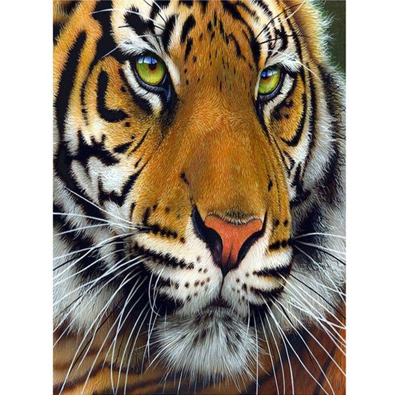 5D алмазная живопись кошка тигр полная круглая мозаика из смолы Алмазная вышивка животные изображение стразы мозаика домашний декор
