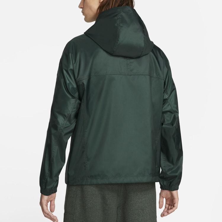 Nike Ветровка для бега с капюшоном, мужская куртка, зеленая DC6978-337