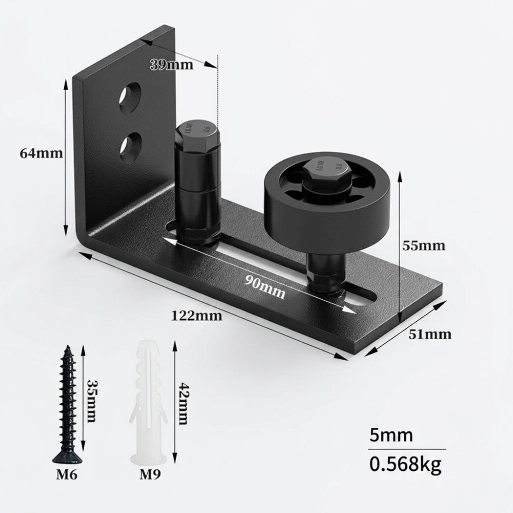 Carbon Steel Sliding Barn Door Floor Guide 8 in 1 Sliding Door Hardware For Barn Door