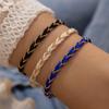 Trendy Popular National Style Simple Woven Chain Colorful Bracelet Set for Women Jewelry Casual Versatile Hands Chains
