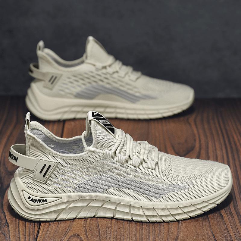 Весенняя новая мужская обувь дышащая сетчатая вязаная повседневная обувь универсальная спортивная обувь для бега модные кокосовые кроссовки