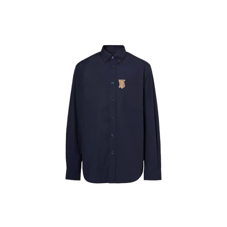 Burberry Shirts Men's Dark Blue Moderate Straight Fit 80367641