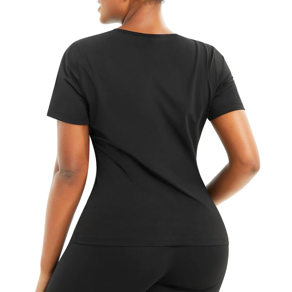 Рубашка для сауны для женщин, спортивный костюм с короткими рукавами, компрессионные рубашки, майка для тренировок в сауне, формирователь тела, нижнее белье для похудения, корректирующее белье для фитнеса, толстовка