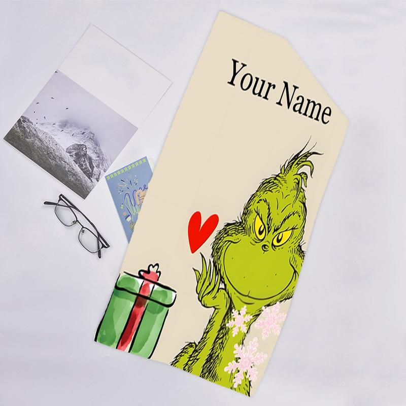 1pc Crunch Christmas3 Beach Towel with Custom Name, Beach/Swimming/Bath/Picnic/Camping Towel, Suitable for Seaside Beaches