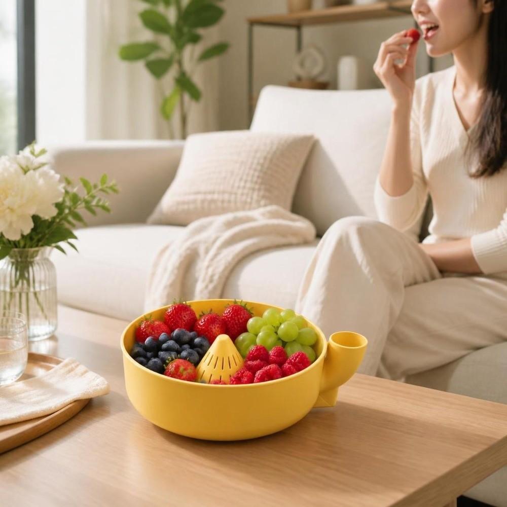 Quick Drain Berry Swirl Washing Bowl Rotating Dynamic Vortex Cleaning Bowl Countertop