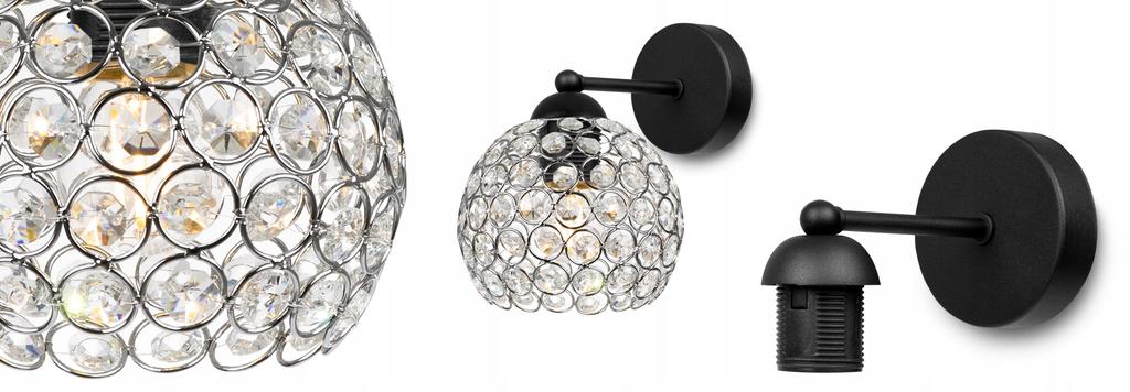 MODERN KNKIET LAMP ELEGANT CRYSTALS CHROME