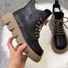 Осенне-зимние ретро универсальные короткие ботинки на толстой подошве маленькие короткие ботинки женские элегантные новые туфли в британском стиле с вулканизированной подошвой