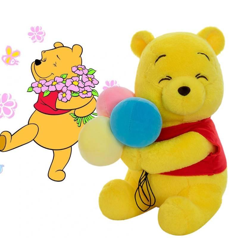 Очаровательная плюшевая игрушка Винни Пух с воздушным шаром, милый медвежонок, сидящая кукла, подушка для детей