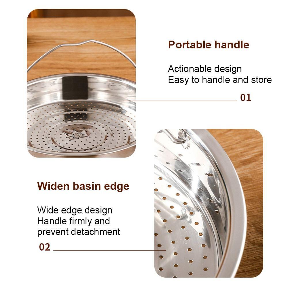 Полка для пароварки Пароварка-скороварка Корзина для пароварки с ручкой Дуршлаг Дренажер Сетка для приготовления на пару Посуда
