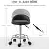 Rolling Stool with Backrest 57-72 cm Height-Adjustable Swivel Stool for Office Salon Massage