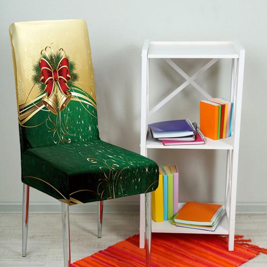 Чехол для стула Yousheng Christmas, пылезащитный, с рисунком Санта-Клауса и снеговика, эластичная ткань, противоскользящее, для украшения стула на Новый год, защитные чехлы