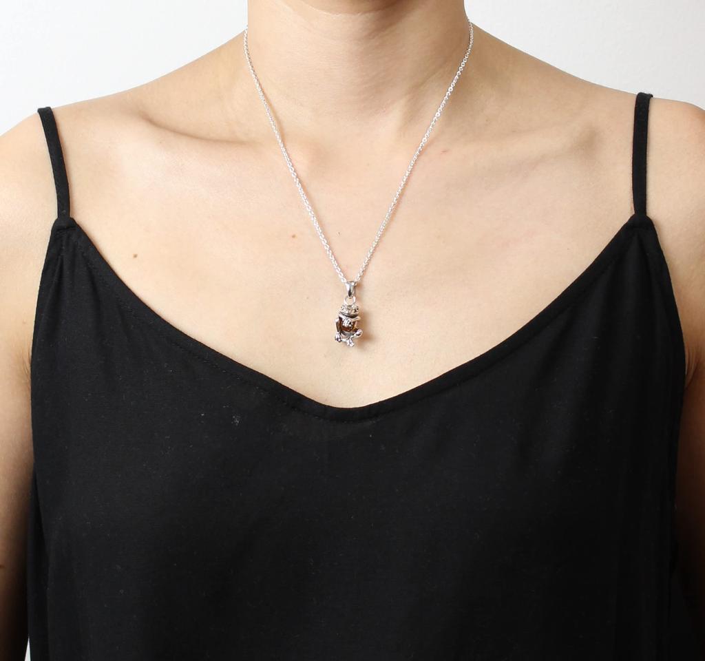 Frog Pendant Silver Amber Amulet Pendant Top Women's Men's