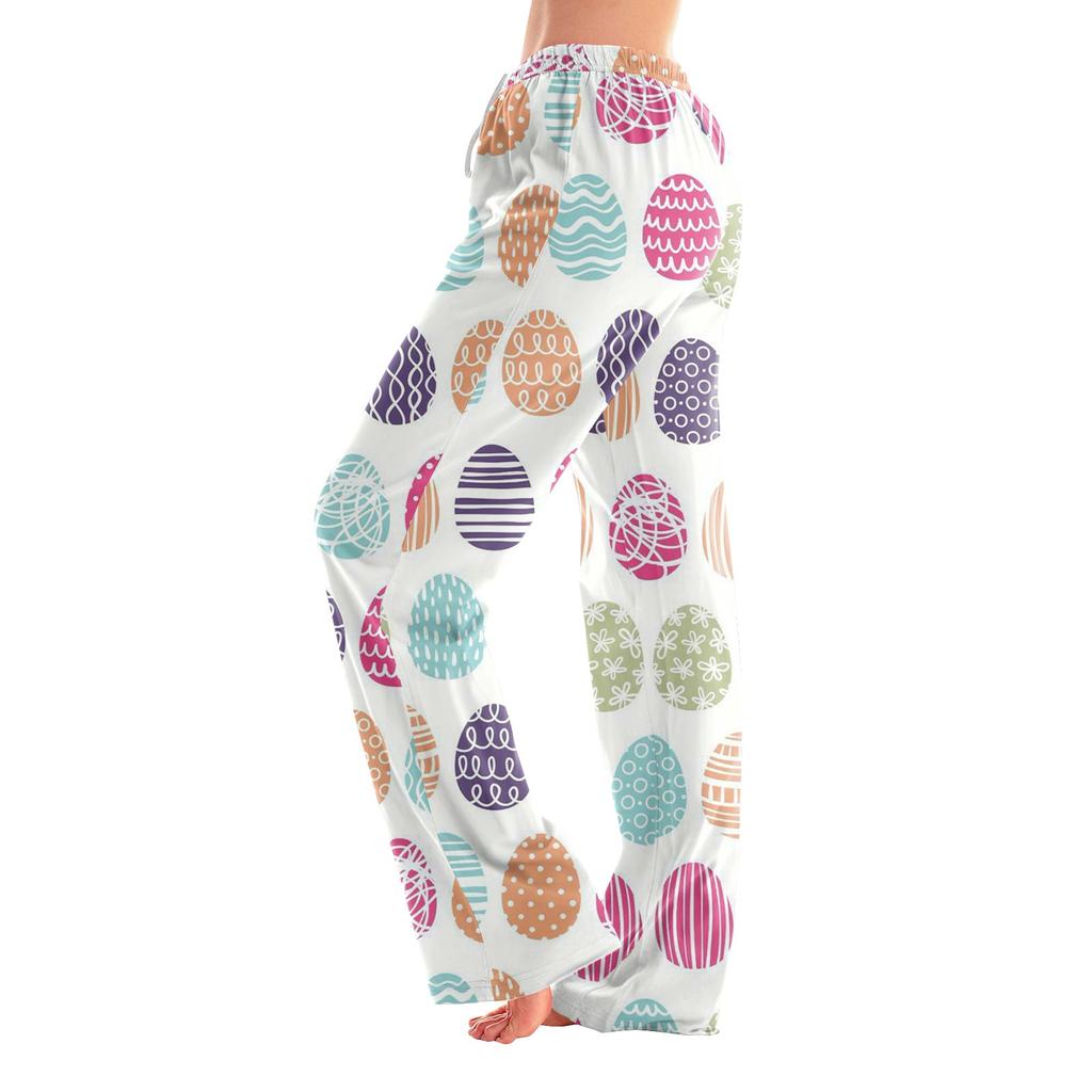 Женские пижамные штаны, одежда для сна, повседневные брюки с эластичной резинкой на талии, удобные прямые свободные брюки для йоги