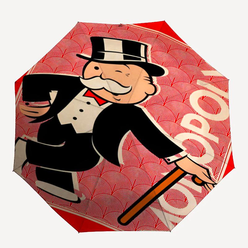 Monopoly Theme Automatic Umbrella, Lightweight & Portable, 8 Rib, Perfect for Outdoor Travel, Birthdays, Christmas, Gifts.