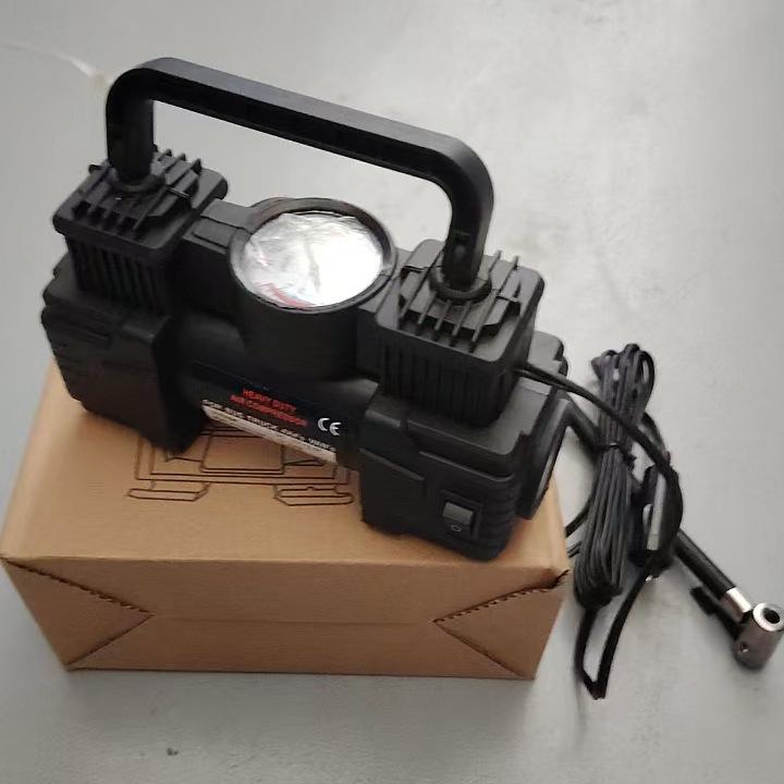 Портативный электрический автомобильный насос высокой мощности с двумя цилиндрами