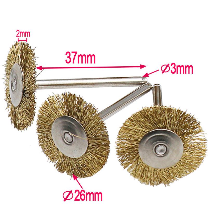9 Pcs Copper Wire Brushes Metal Brush Rust Removing Brush Polishing Brush for Rotary Grinder Tool