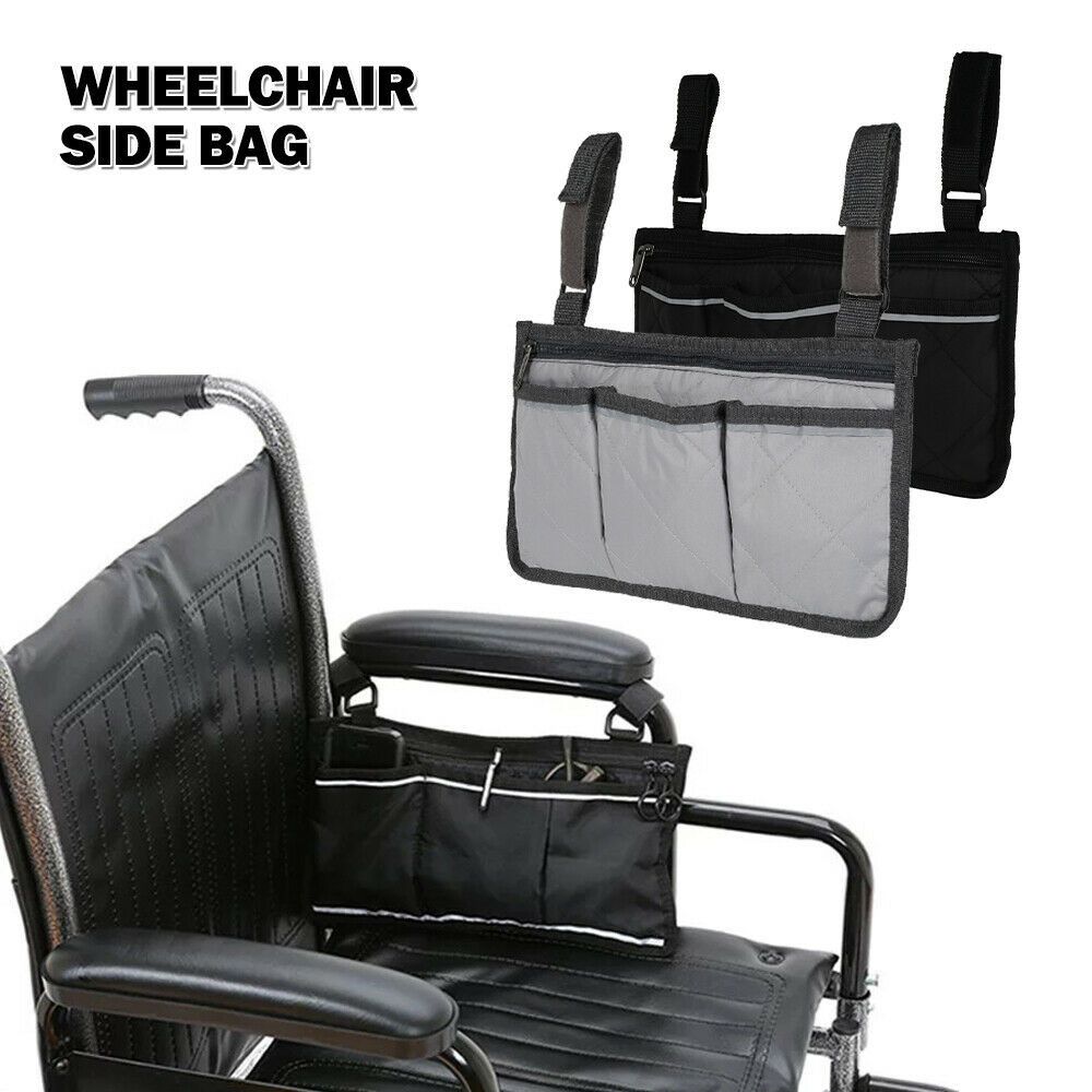 Portable Multi-pocketed Durable Pocket Organizer Storage Bag Armrest Pouch Wheelchair Side Bag