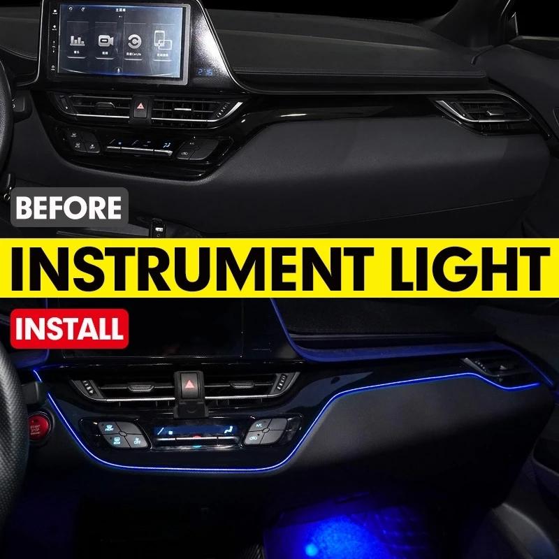 Car Interior LED Dashboard Frame Light trument Panel Trim Atmosphere Light For Toyota C-HR 2017 2018