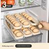 Kitchen Egg Storage Organization Tray Rolling Egg Dispenser Dual Layer Food Grade Plastic Egg Holder for Refrigerator Storage