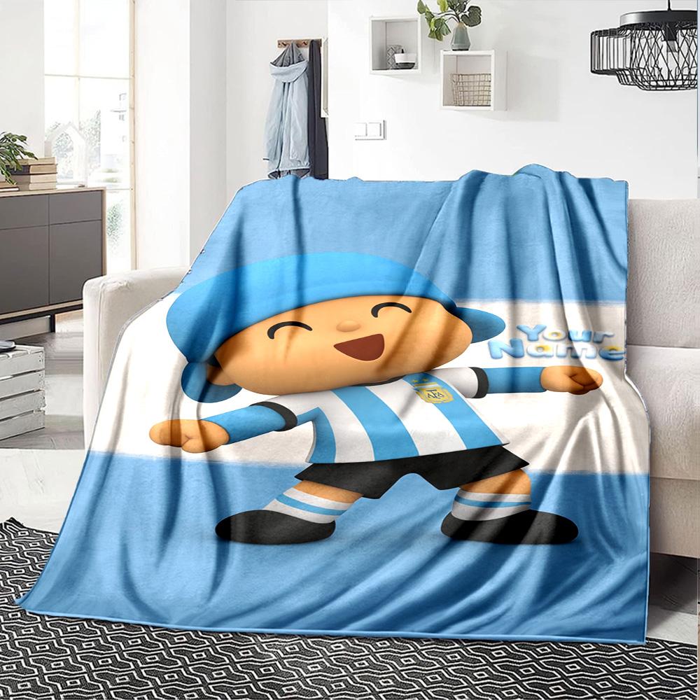 Pocoyo Customize Text Blanket Cozy Customizable Blanket Comfortable Throw For Chair Office Seaside Living Room All-Season Use