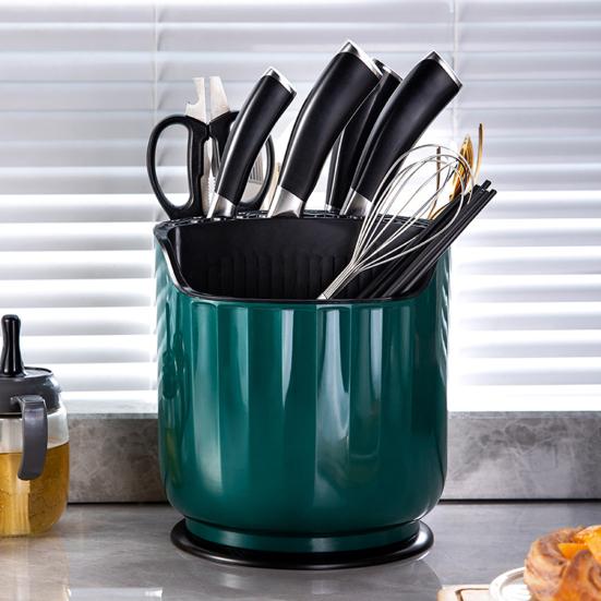 Стойка для хранения столовых приборов, большая вместимость, вращение на 360 градусов, палочки для еды, вилки, ложки, контейнер для товаров для дома