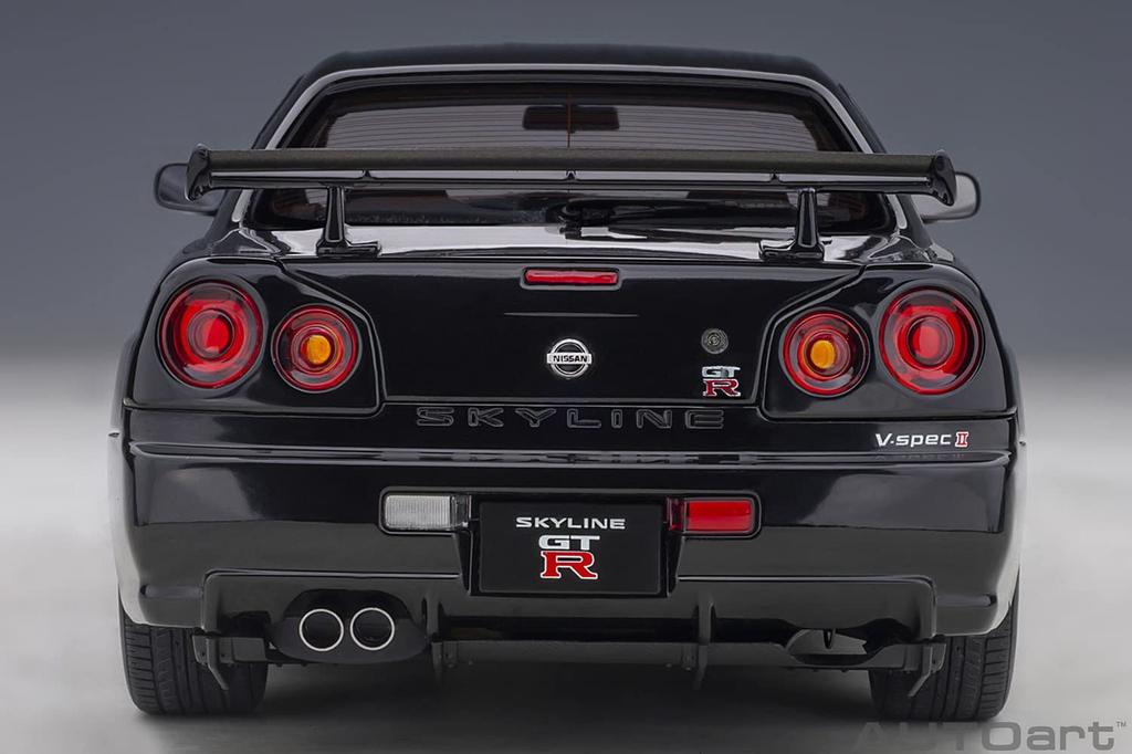 AUTOart 1/18 Scale Nissan Skyline GT-R (R34) V-Spec II Black Pearl Finished Model 77407