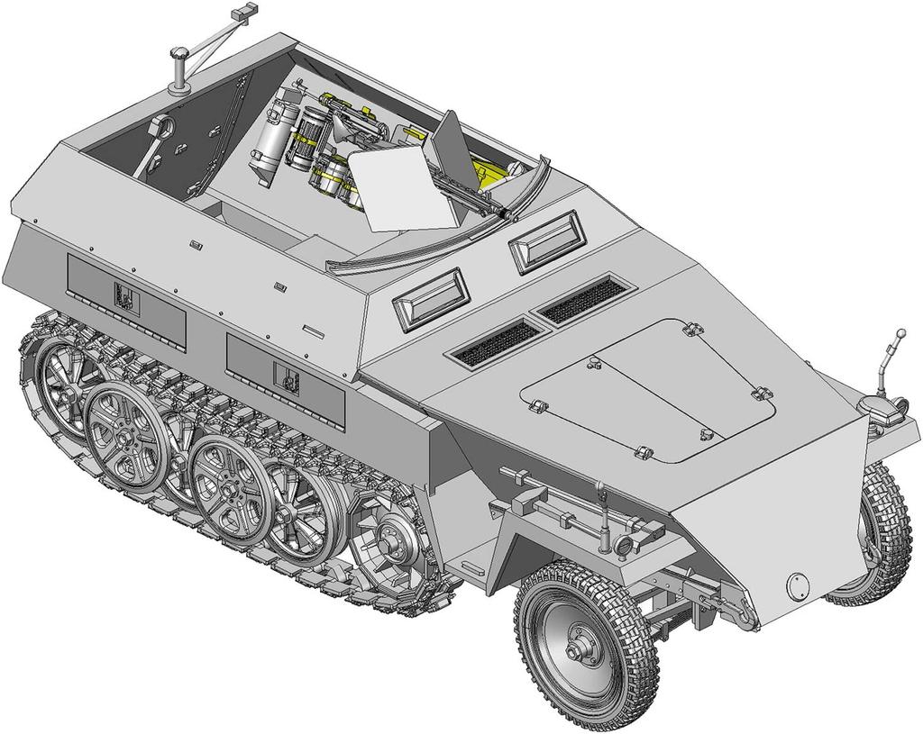 Das Werk scale German Plastic Model Kit Molded in Color 1/35 le.SPW Sd.Kfz.250/1 Ausf.B (Neu) Half-Track USCDW35029,