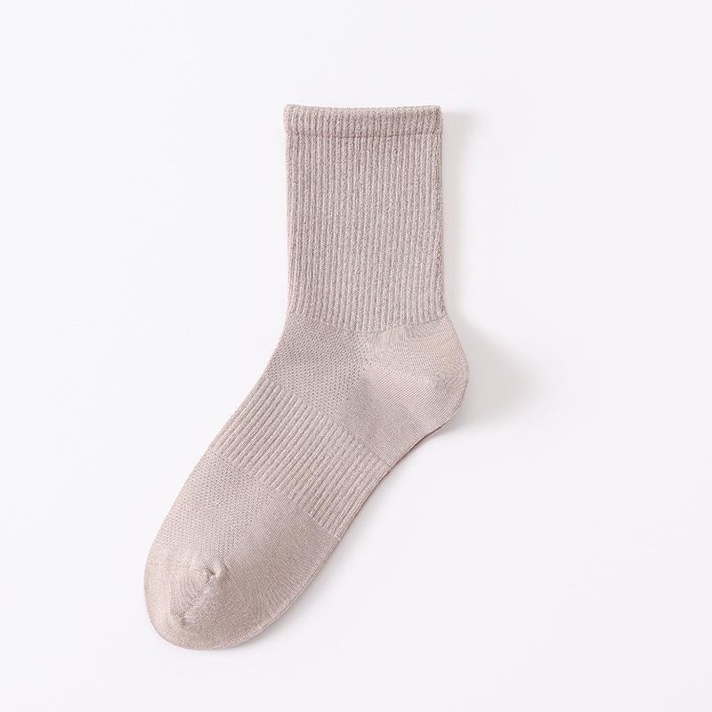 Мужские весенне-осенние все виды повседневных однотонных антибактериальных влагоотводящих дышащих бесшовных носков-труб без резинки