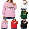 Women's Fashionable Casual Plus-Size Long Sleeve Pullover Printed Sweatshirt