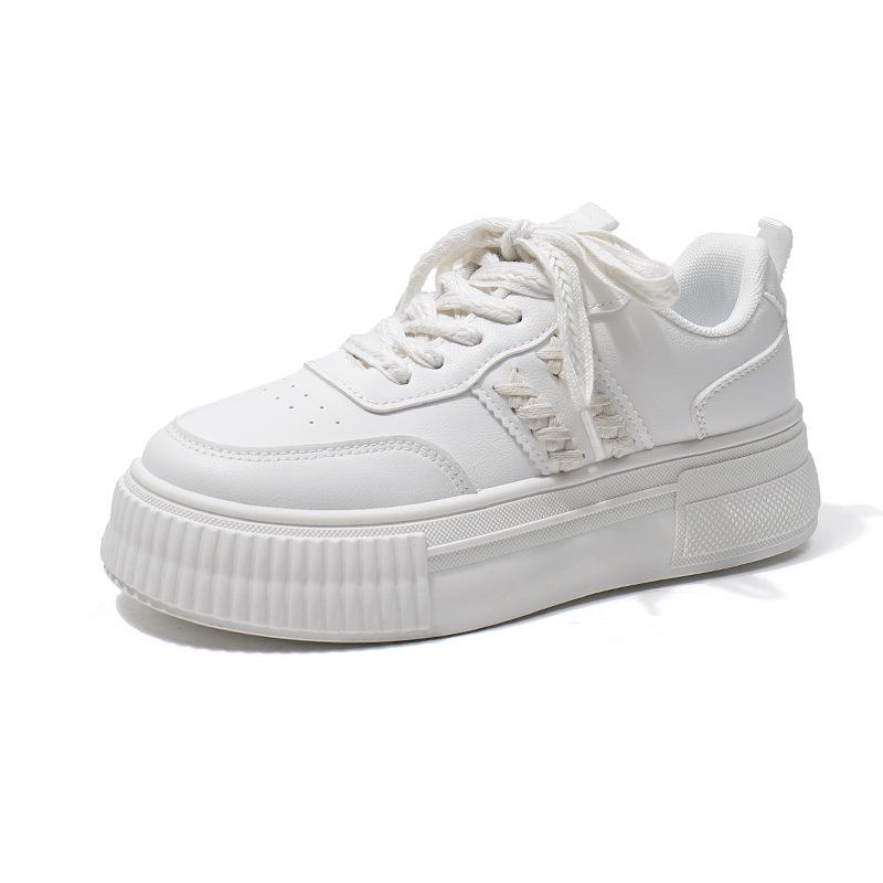 Thick Bottom Hight Increasing Board Shoes Women's New Summer Student White Shoes Women's Sports Casual Shoes