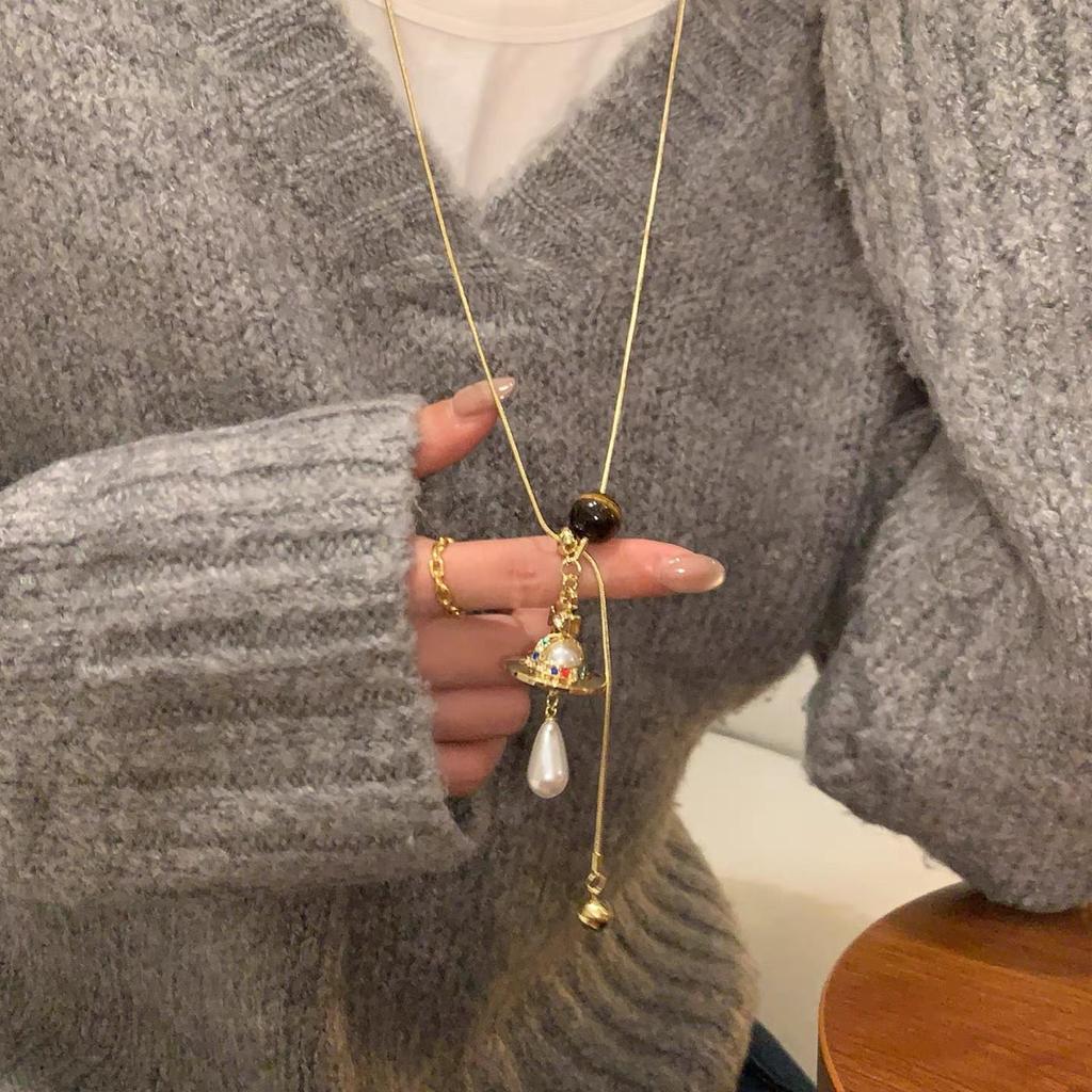 Женское летнее роскошное ожерелье из титановой стали - Дизайн высокого класса, кулон на ключицу