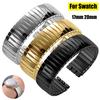 17 мм 20 мм Ремешок для часов из нержавеющей стали Эластичный металлический ремешок для часов для Swatch Растягивающийся расширяемый браслет Мужской Женский Браслет Аксессуары