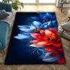 Цветочная Тема Синяя Роза Пион Принтованный Ковер Гостиная Спальня Диван Офис Большой Площади Декоративный Коврик Детские Игровые Коврики Хороший Подарок