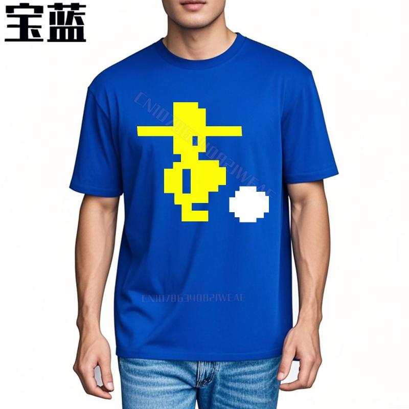T Shirt Unisex Breathable Short Sleeve Shirt Yellow Pixelated Duck And Egg Travel Workout Tshirt Hiphop Crew Neck Tshirt ONeck