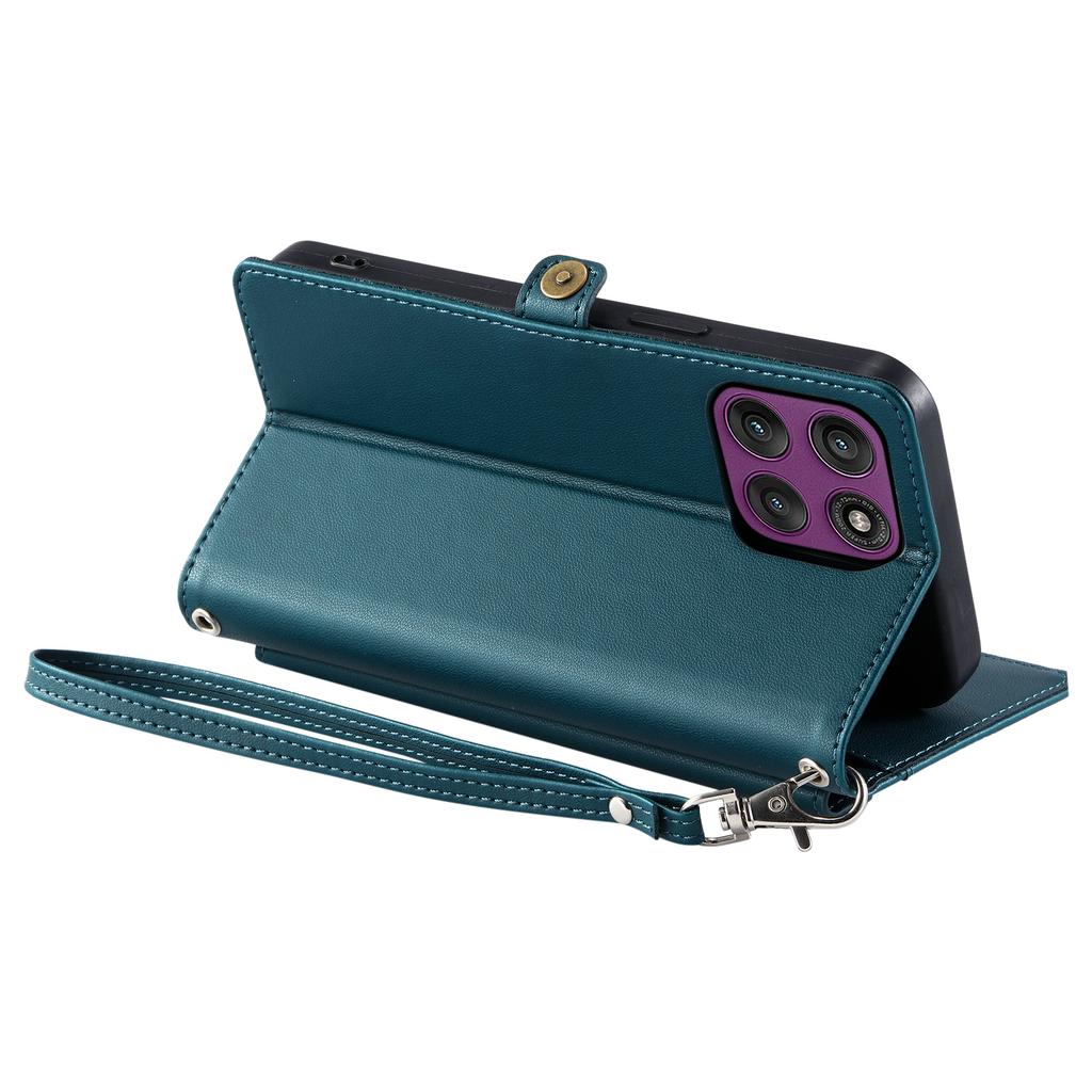 Кожаный чехол для Motorola Edge 60 Pro 5G с ремешком на запястье, кошелек-подставка, чехол для телефона