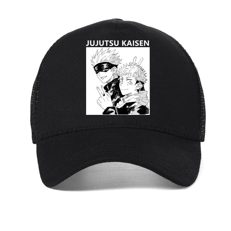 Мужская кепка-папа в стиле Харадзюку с принтом Jujutsu Kaisen, женская бейсболка, унисекс, крутая, с мультяшным аниме, повседневная, сетчатая, дышащая, Snapback