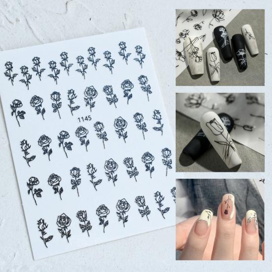 Nail Sticker Exquisite Pattern Strong Stickiness Removable Allergy Free Self Adhesive Decorative No Odor