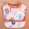 Waterproof Cotton Baby Bib: Reversible, Cartoon Design, Wash-Free Bib for Eating.