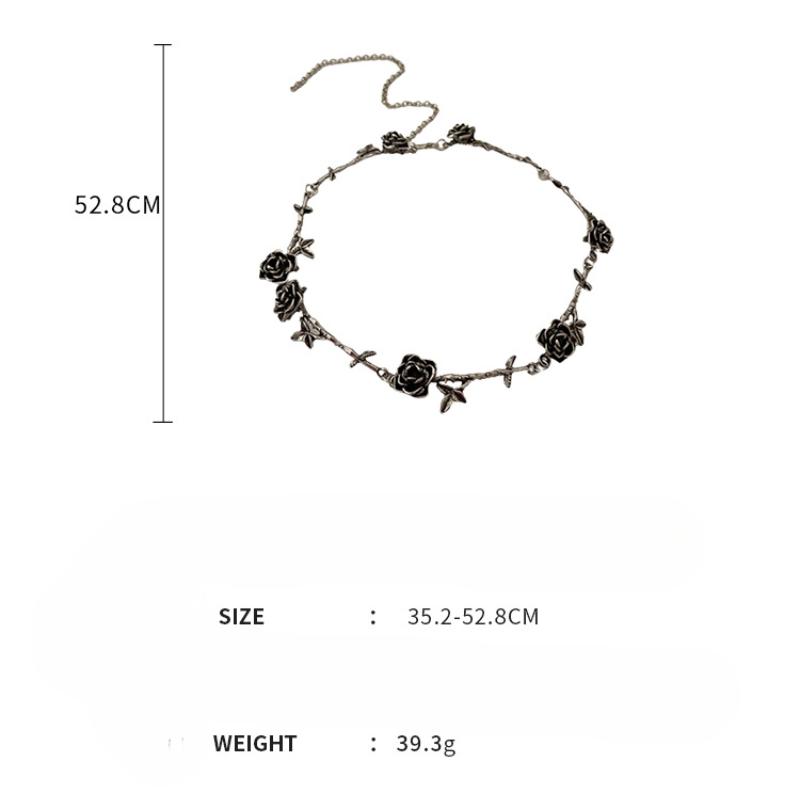 GemChic Women's Retro Camellia Flower Leaf Collarbone Necklace Personalized Clavicle Chain Birthday Christmas Jewelry Gift