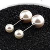 New Large Double Headed Pearl Insert Pin Collar Brooch One Line Breast Pin Cardigan Scarf Shawl Neck Brooch