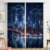 2 шт., 2D печать на плоскости Популярные шторы Величие ночного пейзажа Универсальный полиэстер (без удилища) Наружные украшения для дома &