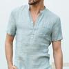 Summer  Men's Short-Sleeved T-shirt Cotton and Linen Led Casual Men's T-shirt Shirt Male Breathable Polo Shirts
