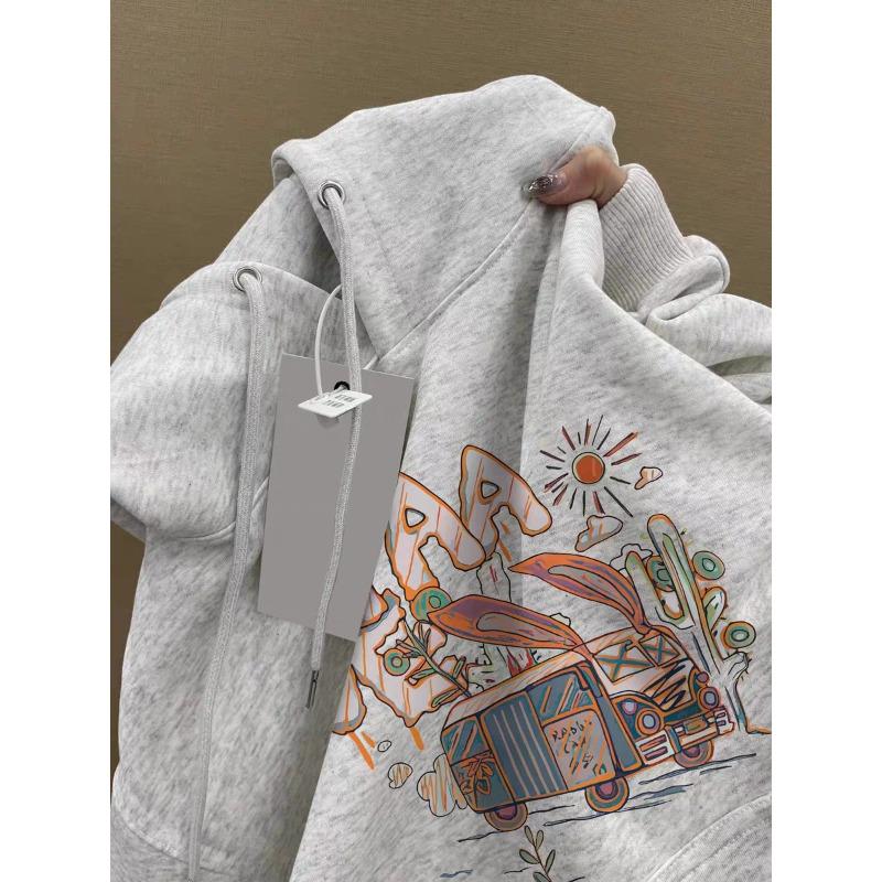 Autumn and Winter Round Neck Plus Size Loose Women's Couples Wear Padded Long Sleeve Pullover