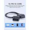 Кабель-переходник Jieyuan OBD16-Pin Папа-Мама, удлинительный кабель OBD2, разъем-адаптер, используется для диагностических инструментов