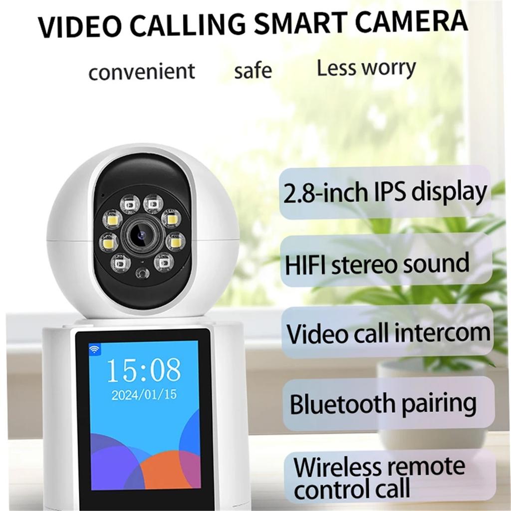 2K 4MP Video Call Intercom Wifi Camera 2.4 Inch Screen AI Detect Two Way Audio Color Night Vision 2MP Indoor Baby Monitor
