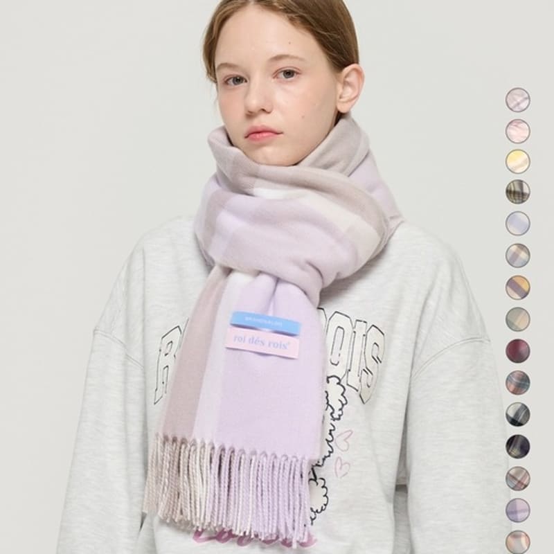 ROIDESROIS [1+1] Classic Easy-Touch Check Muffler (16 Colors)