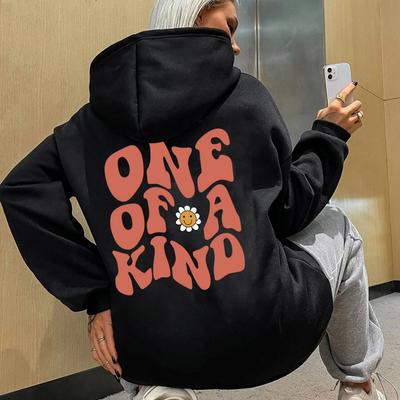 Толстовка с капюшоном из флиса с рукавами на плечах и буквенным принтом, с карманом-кенгуру и завязками на завязках, большого размера