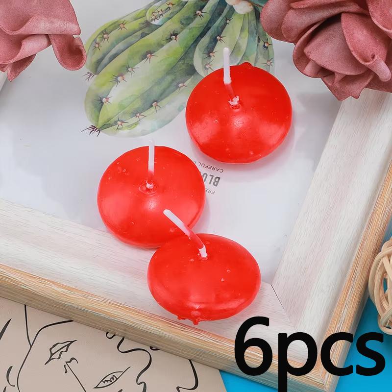 6/10/16pcs Romantic Unscented Floating Candles DIY Round Decor Party Supplies for Dinners Anniversary Weddings Valentines Events
