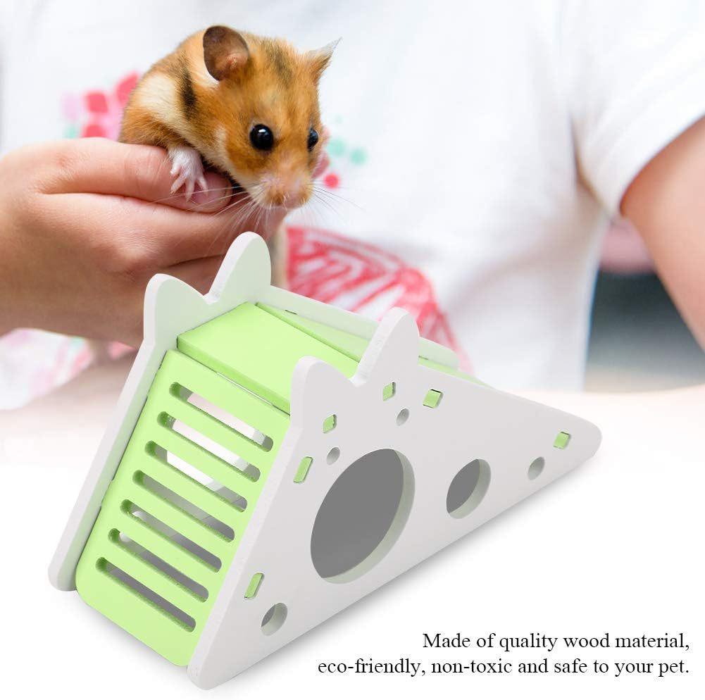 Assembled Wooden Hamster Slide Toy Colorful Hamster House Cage Accessories for Guinea Pig Golden Bear Small Pets XCWJ111