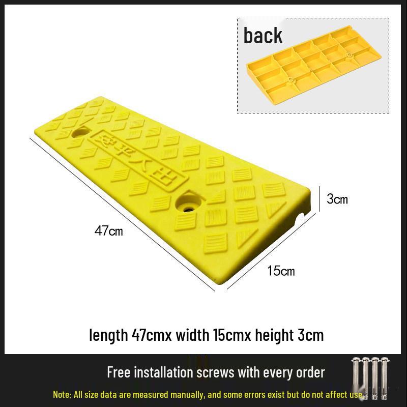 Car Curb Ramp: Plastic Step Pad for Sill, Edge, or Slope, Ideal for Uphill Climbing and Speed Bump Triangle Pad
